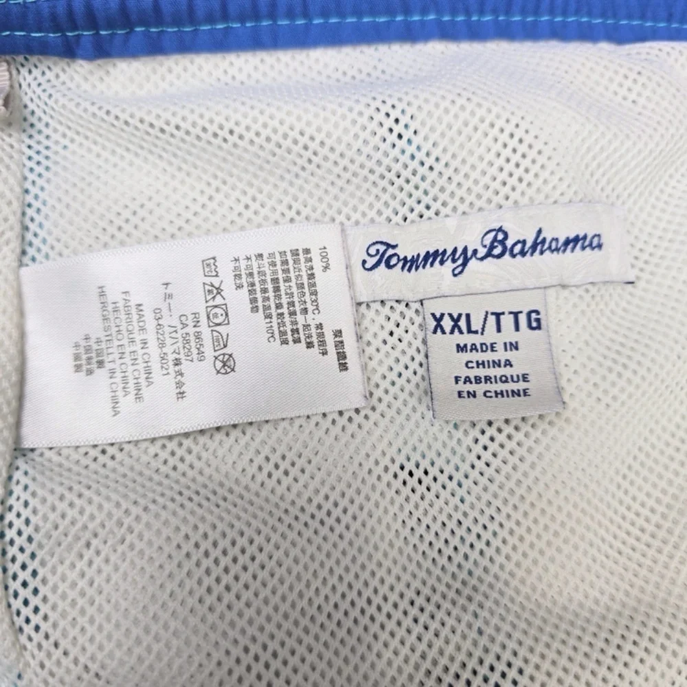 TOMMY BAHAMA- Mens XXL 9” Inseam Water Swim Zip Baja Ripple Effect- Brief Lined